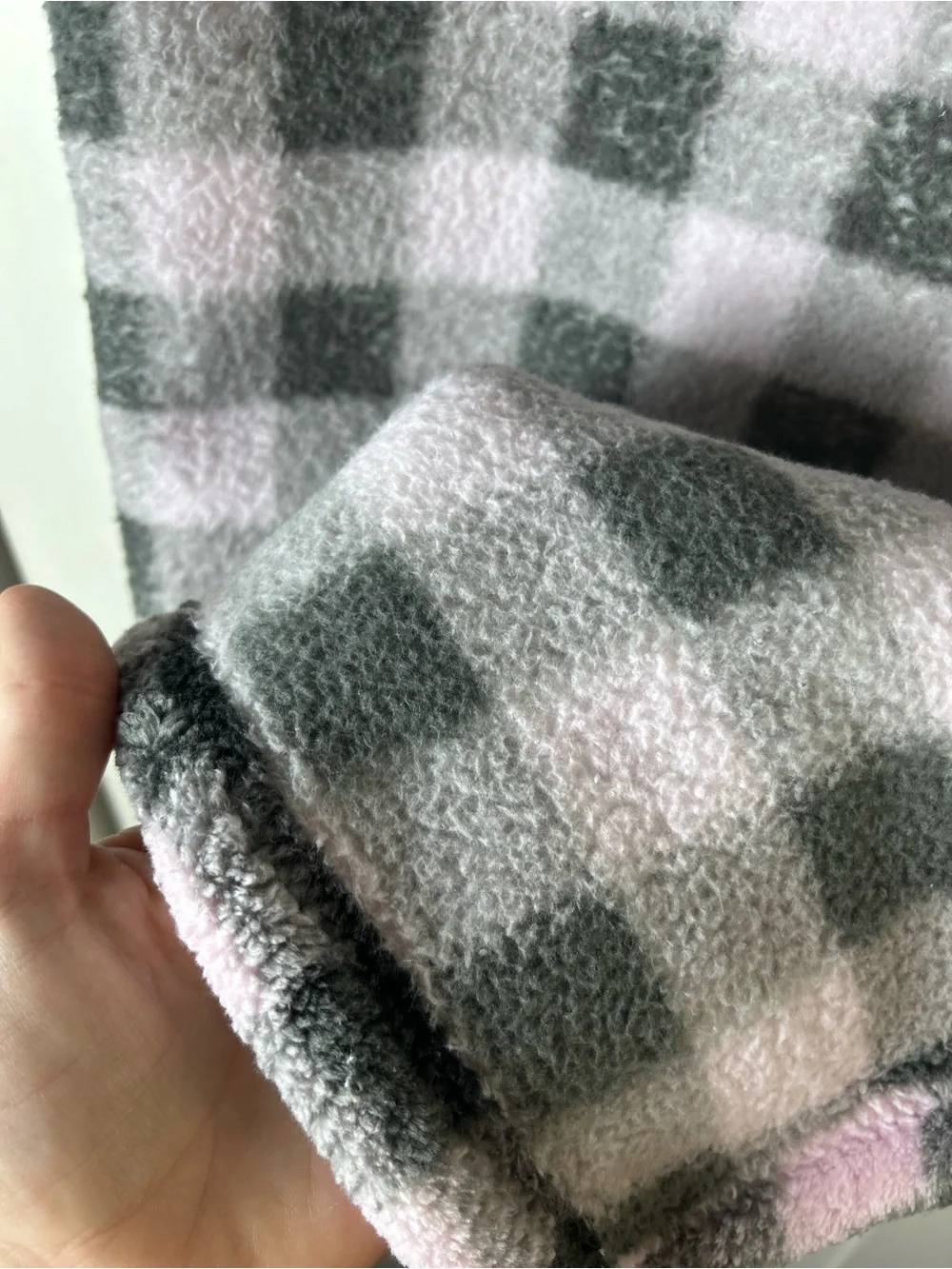 HB Hudson Baby Pink Black Gray Buffalo Plaid Blanket Soft Plush Lovey Thick